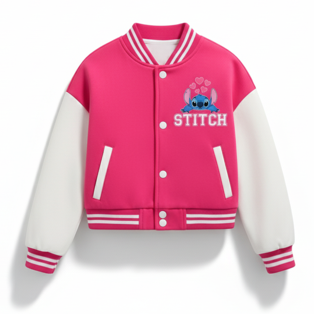 Printed Baseball Jacket For Girls