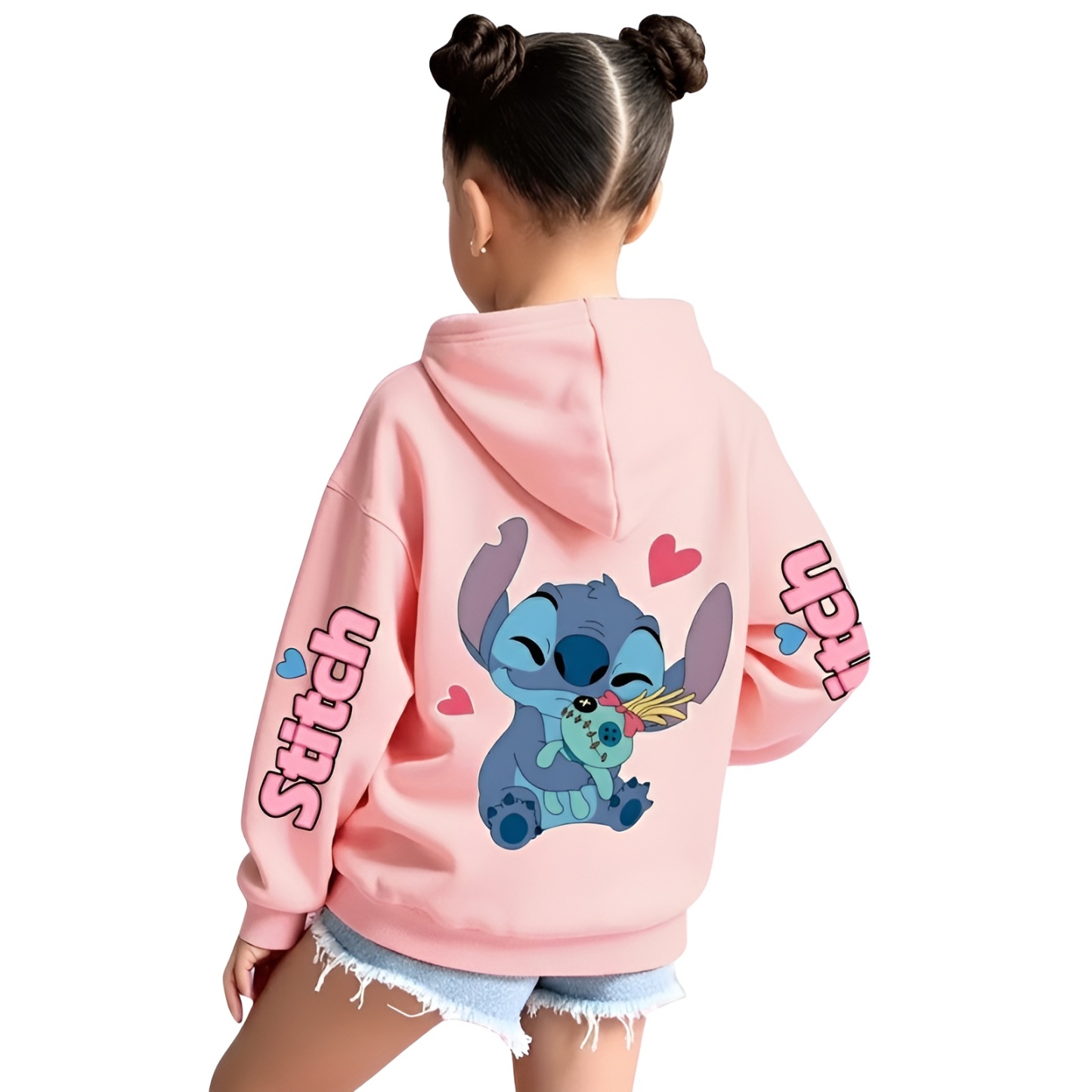 Stitch Double Sided Printing Hoodies for Girls and Boys