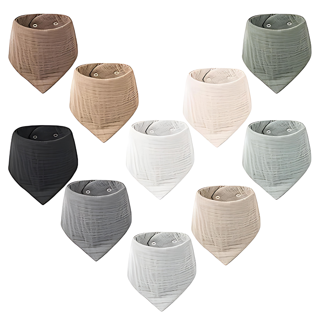 10 Pack Baby Bandana Drool Bibs 100% Cotton For Unisex Boys And Girls