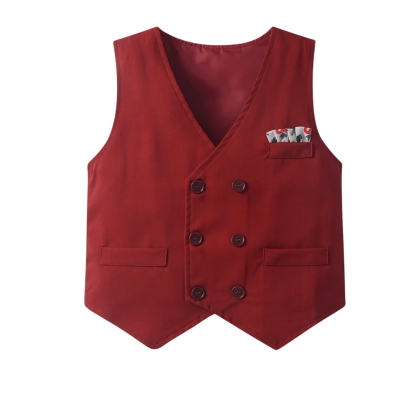 Formal Three Piece Outfit Set With Shirt Vest And Pants For Boys