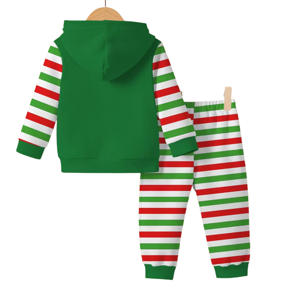 Kids Printed Hooded Pants Outfit