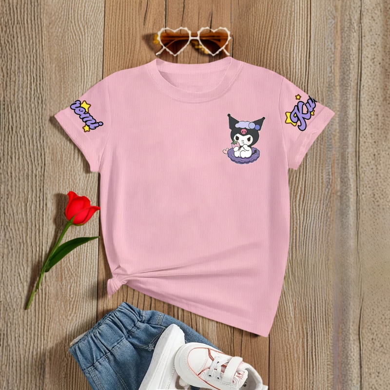 Kuromi Double Sided Fun Printed Short Sleeved T Shirt