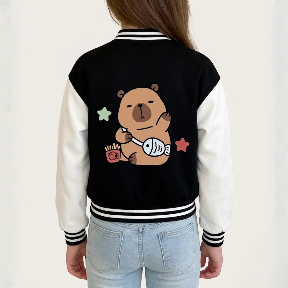 Girl Baseball Jacket - Casual and Stylish Jacket, Autumn/Winter Style,