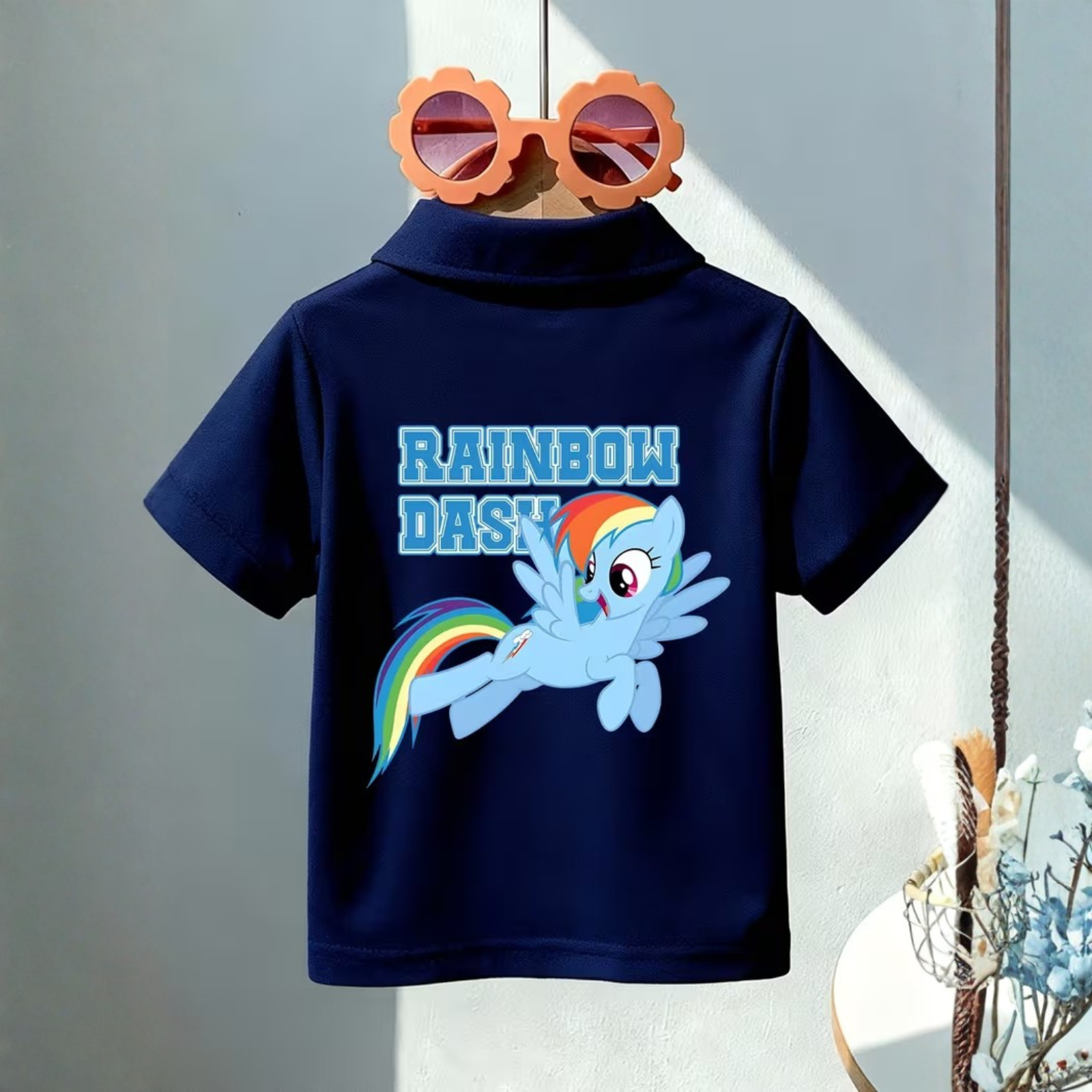 My Little Pony Rainbow Dash Printed Double Side Polo T Shirt For Girls