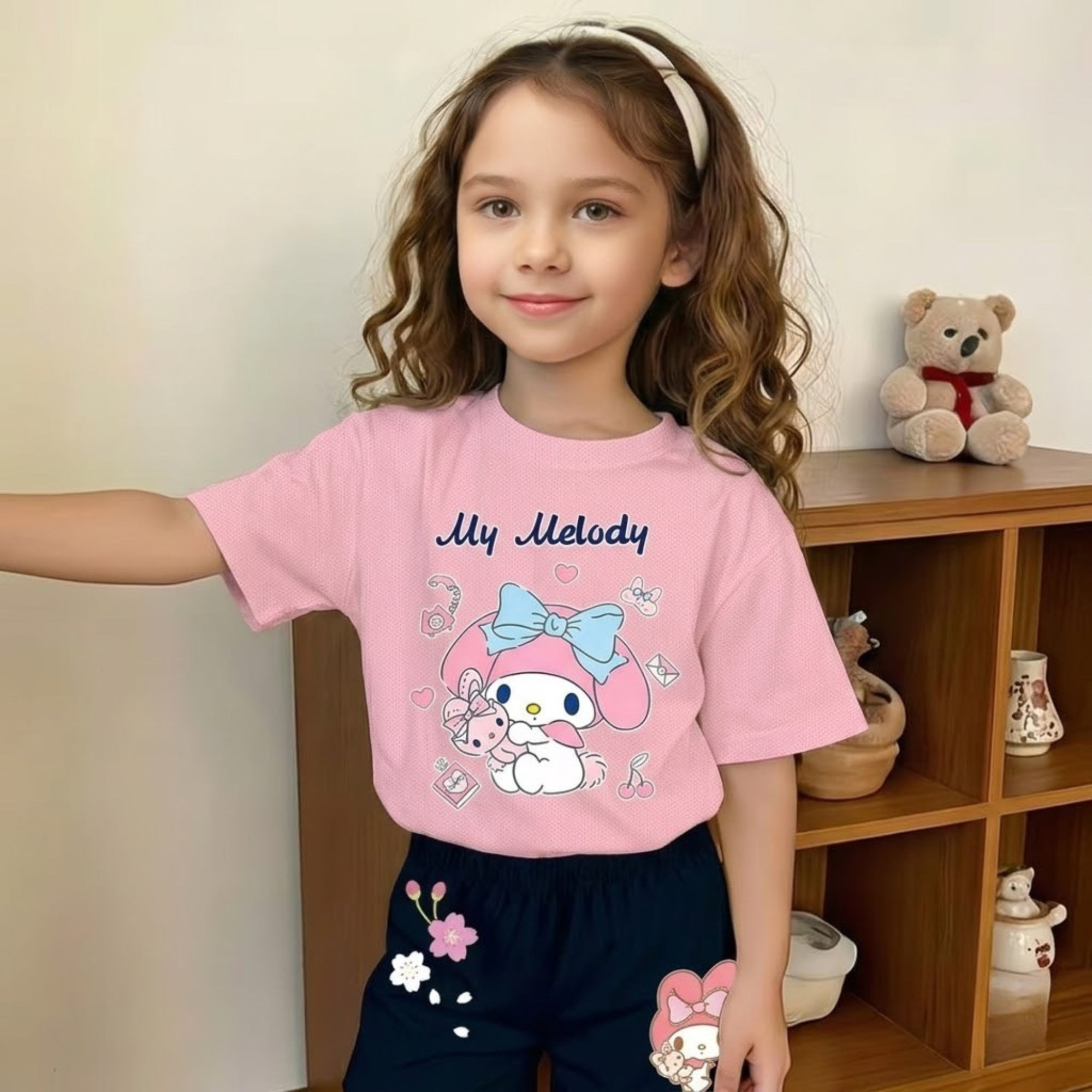 My Melody Printed Soft 2 Piece Summer Set For Girls