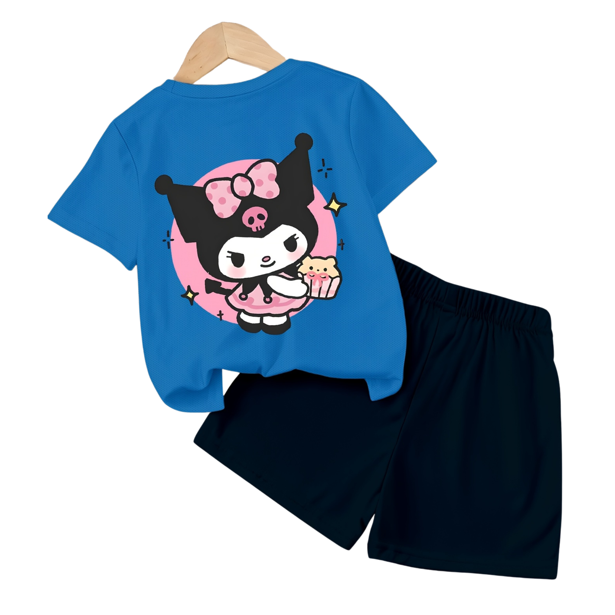 Kuromi Design Printed Soft And Comfortable 2 Piece Set For Girls