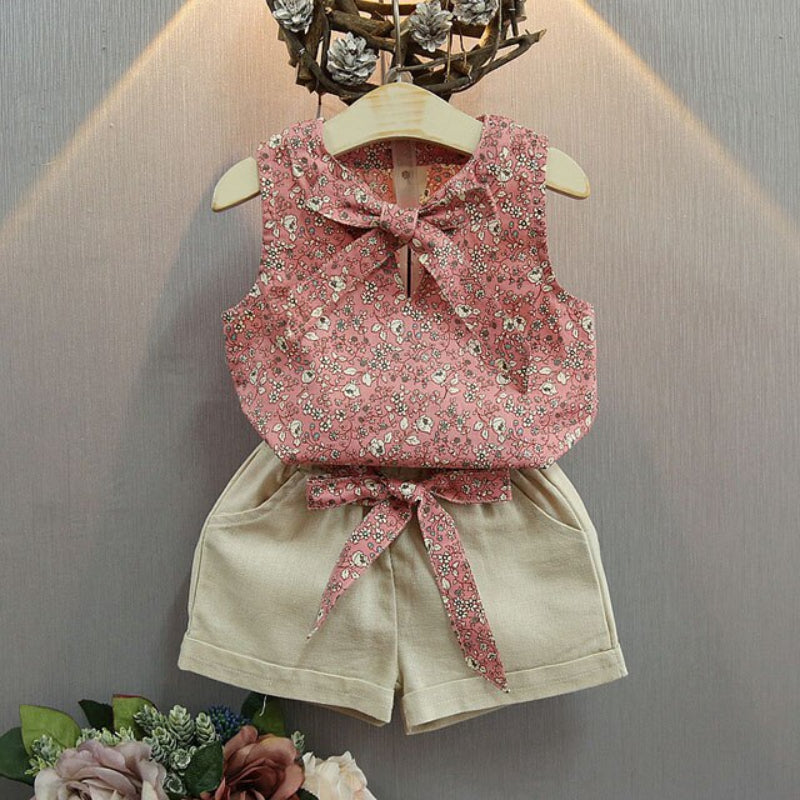 Summer Girls New Cartoon T-shirt And Shorts-Children Cloth Shop