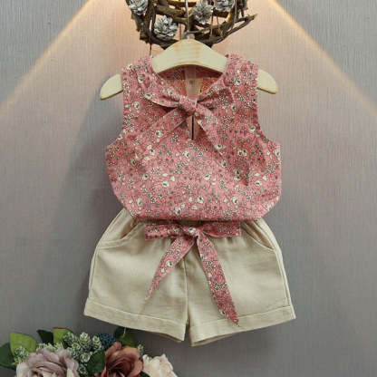 Summer Girls New Cartoon T-shirt And Shorts-Children Cloth Shop