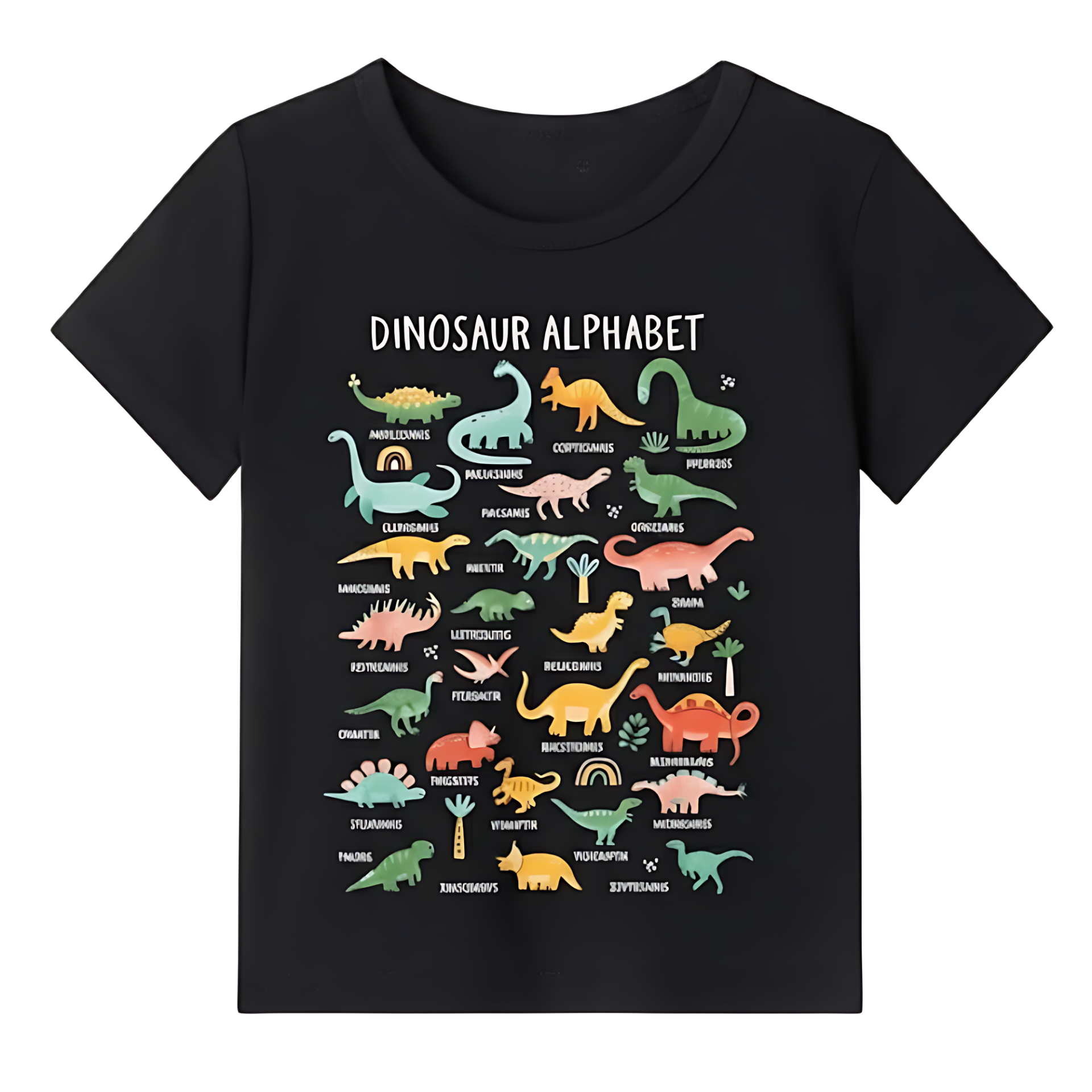 Dinosaur Print Creative T Shirt for Girls