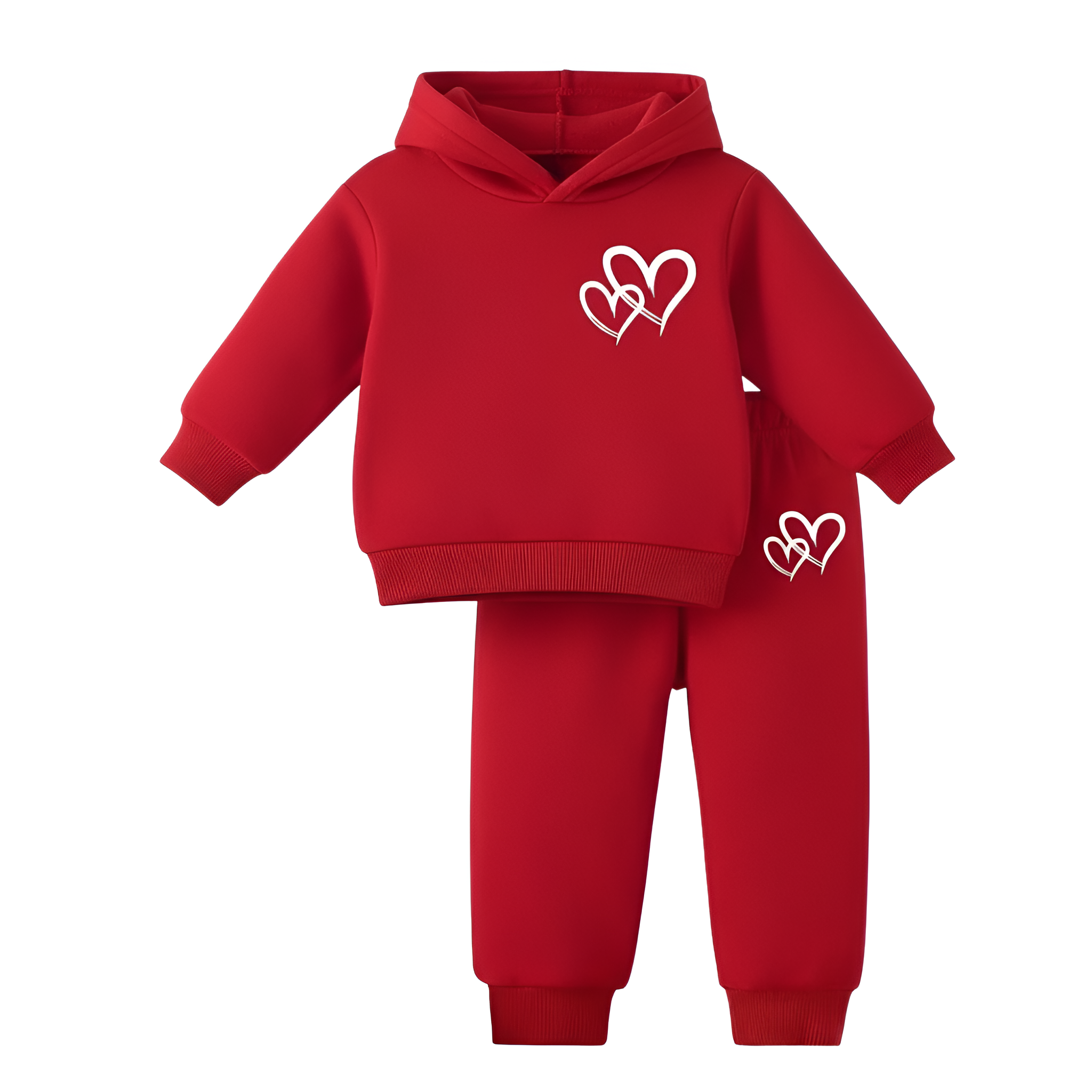 Spring And Autumn Baby Girl Printed Hoodie Set