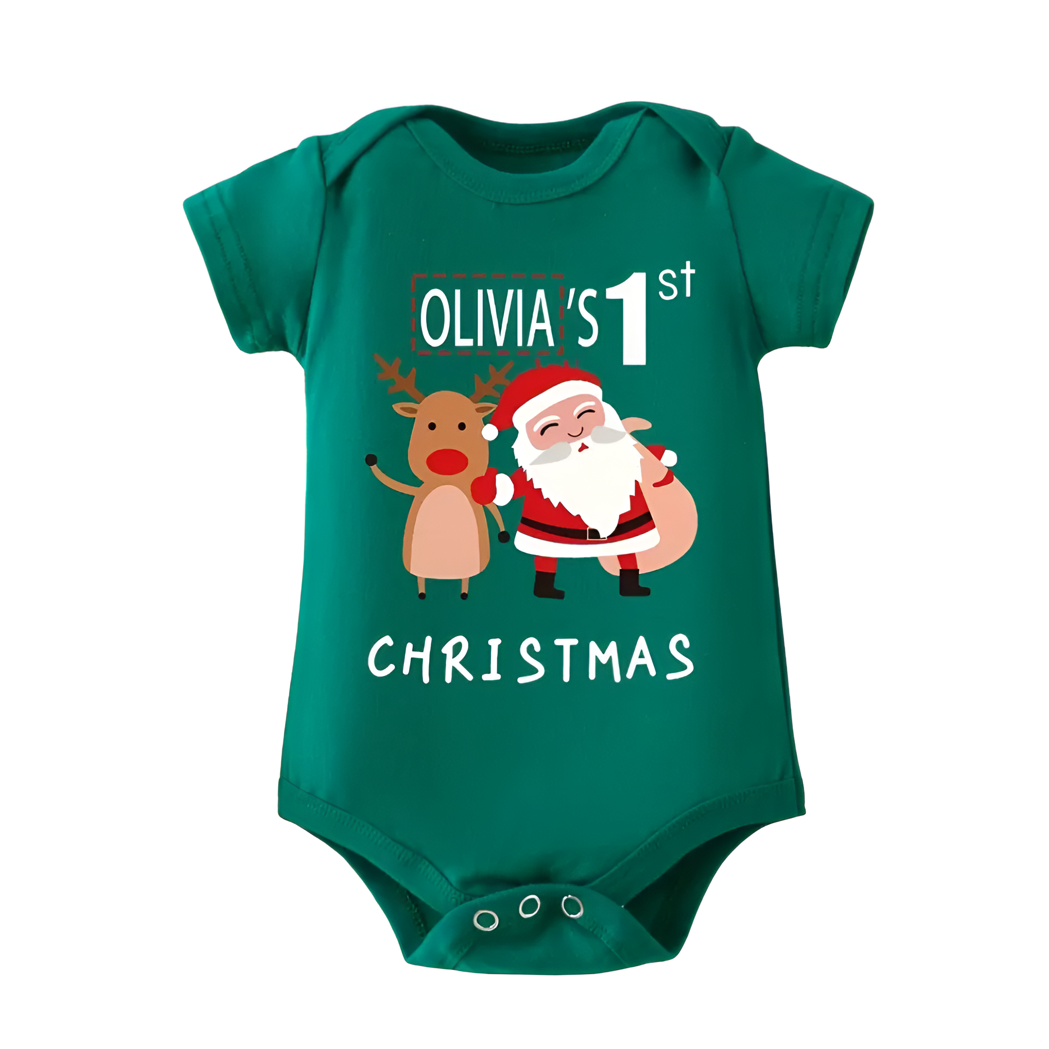  Personalized Name Customization Santa And Reindeer Prints