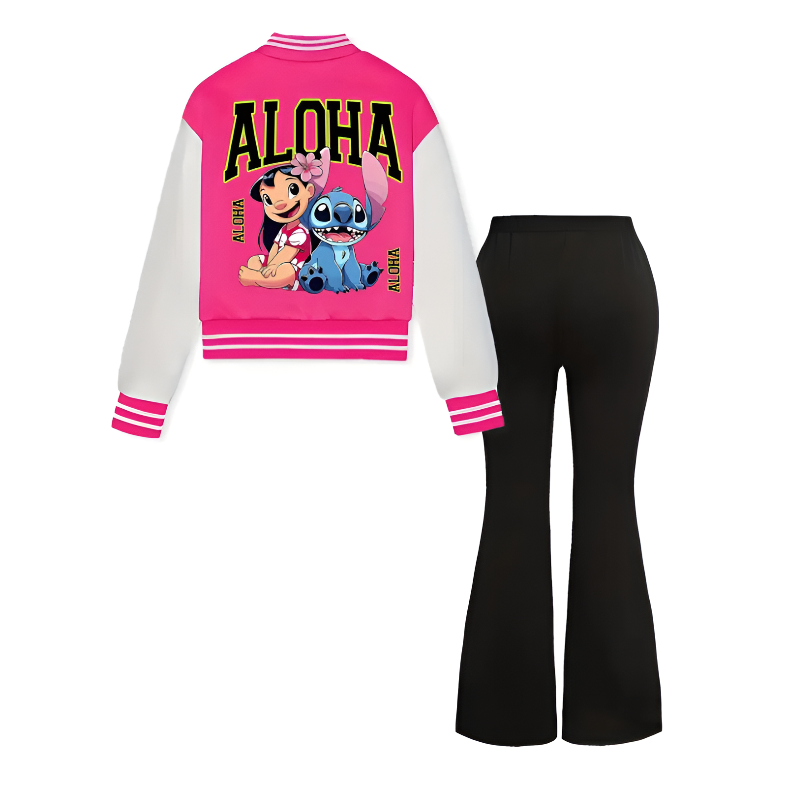 Baseball Jacket Bell bottom Pants Set