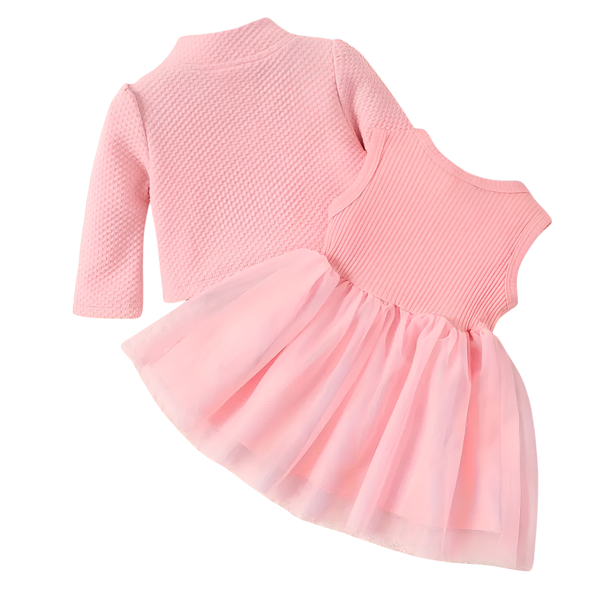 Summer Children Single Button Long Sleeve Shirt With Sleeveless Mesh