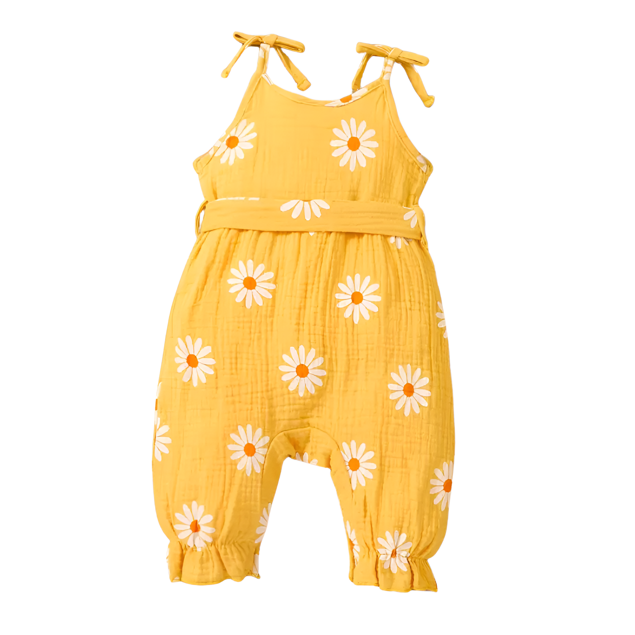 Floral Graphic Muslin Romper For Summer