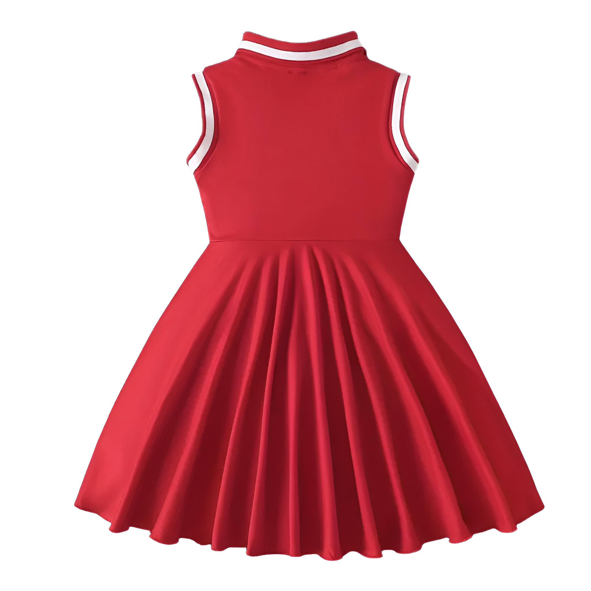 Girls Printed Summer Sleeveless And Collared Casual Dress