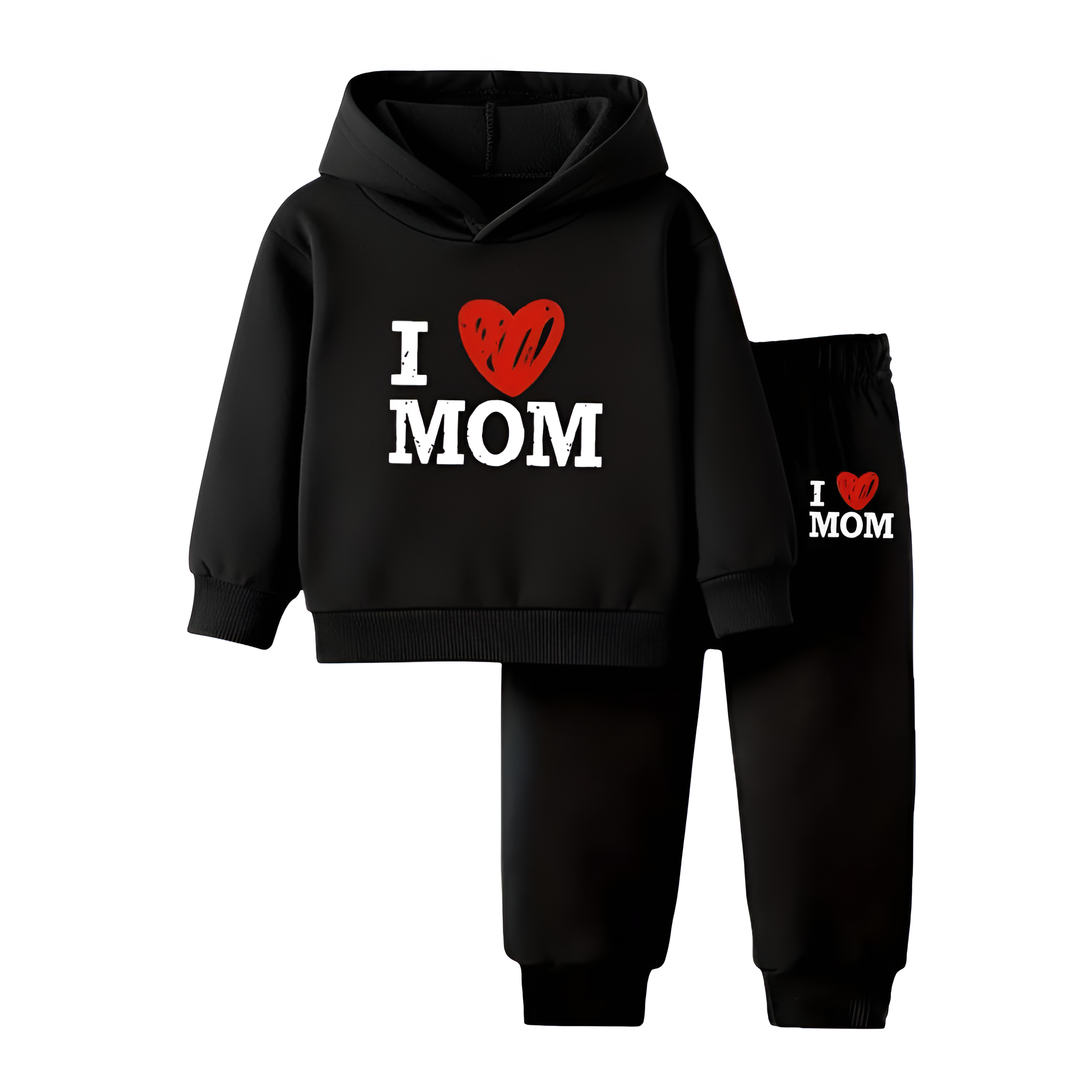 Letter Printed Hooded Sweatshirt And Sweatpants