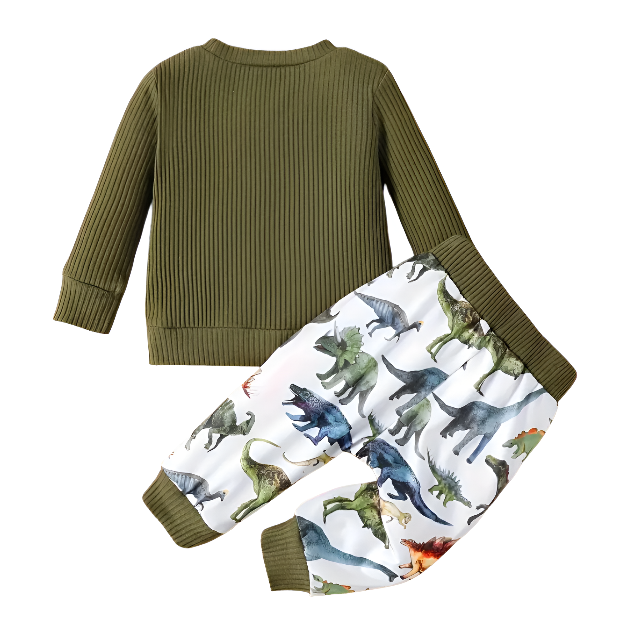 Spring And Autumn Baby Boy Round Neck Ribbed Cotton Hoodie