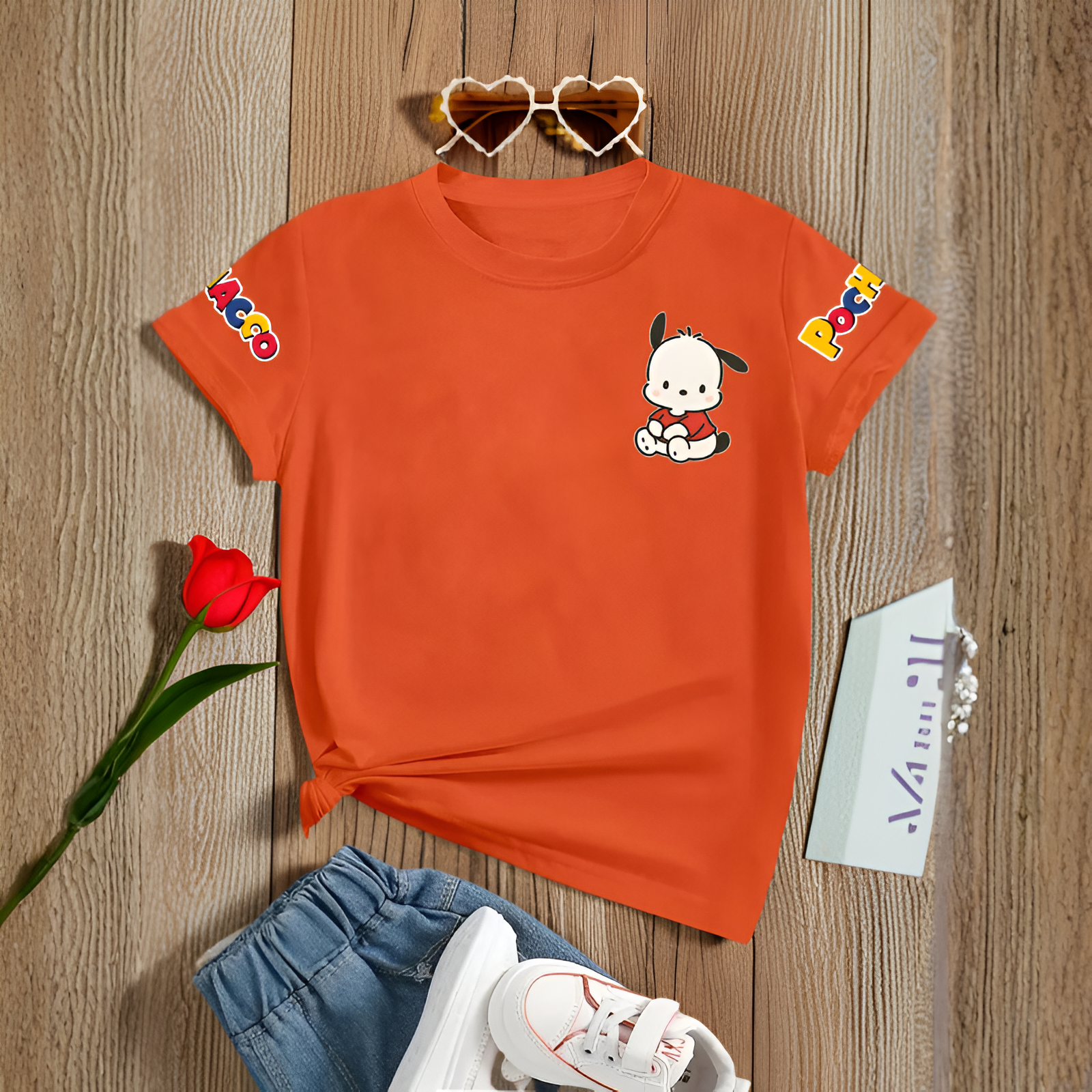 Double Sided Pochacco Printed Short Sleeve T Shirt
