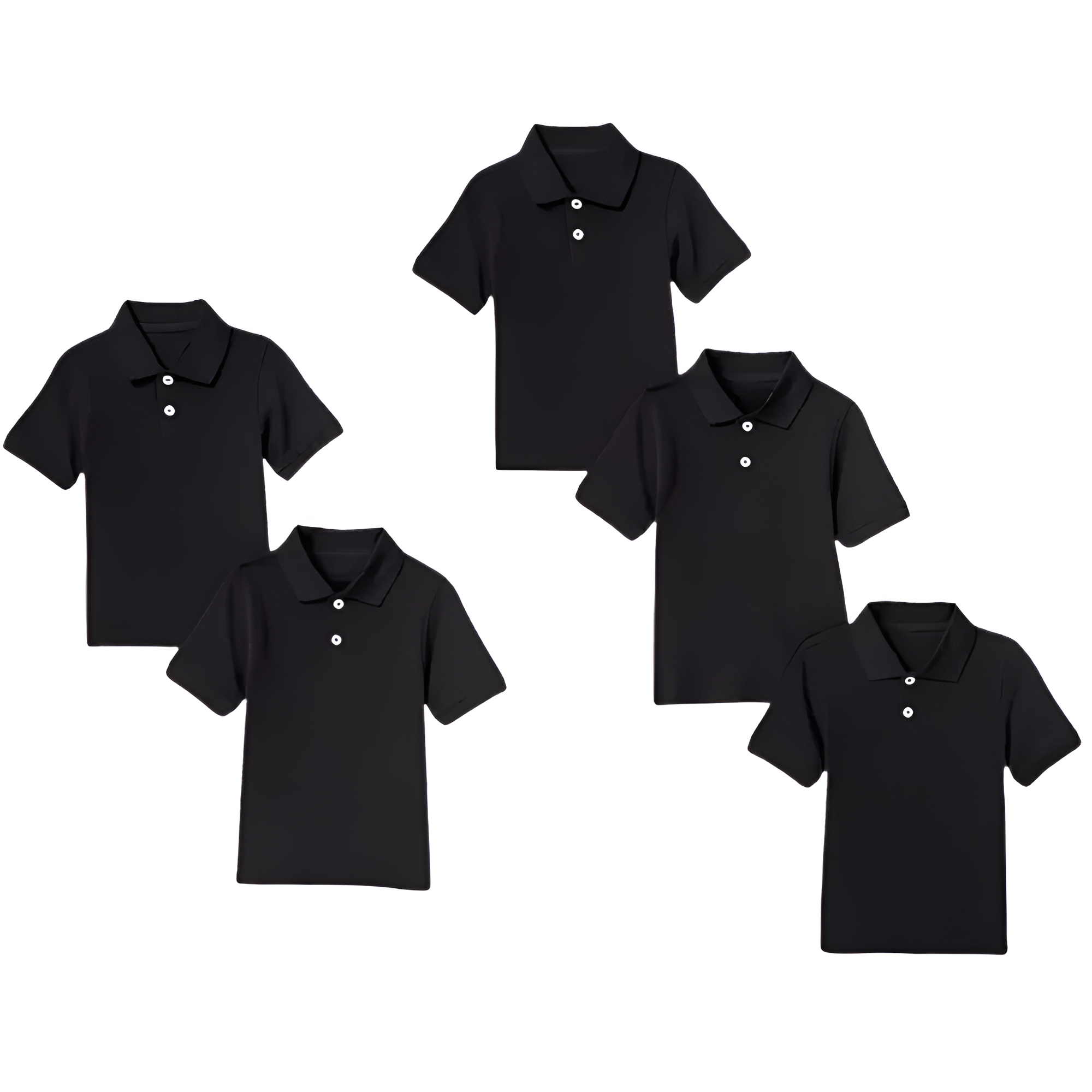Pack Of 5 Short Sleeve School Uniform Shirts For Toddlers