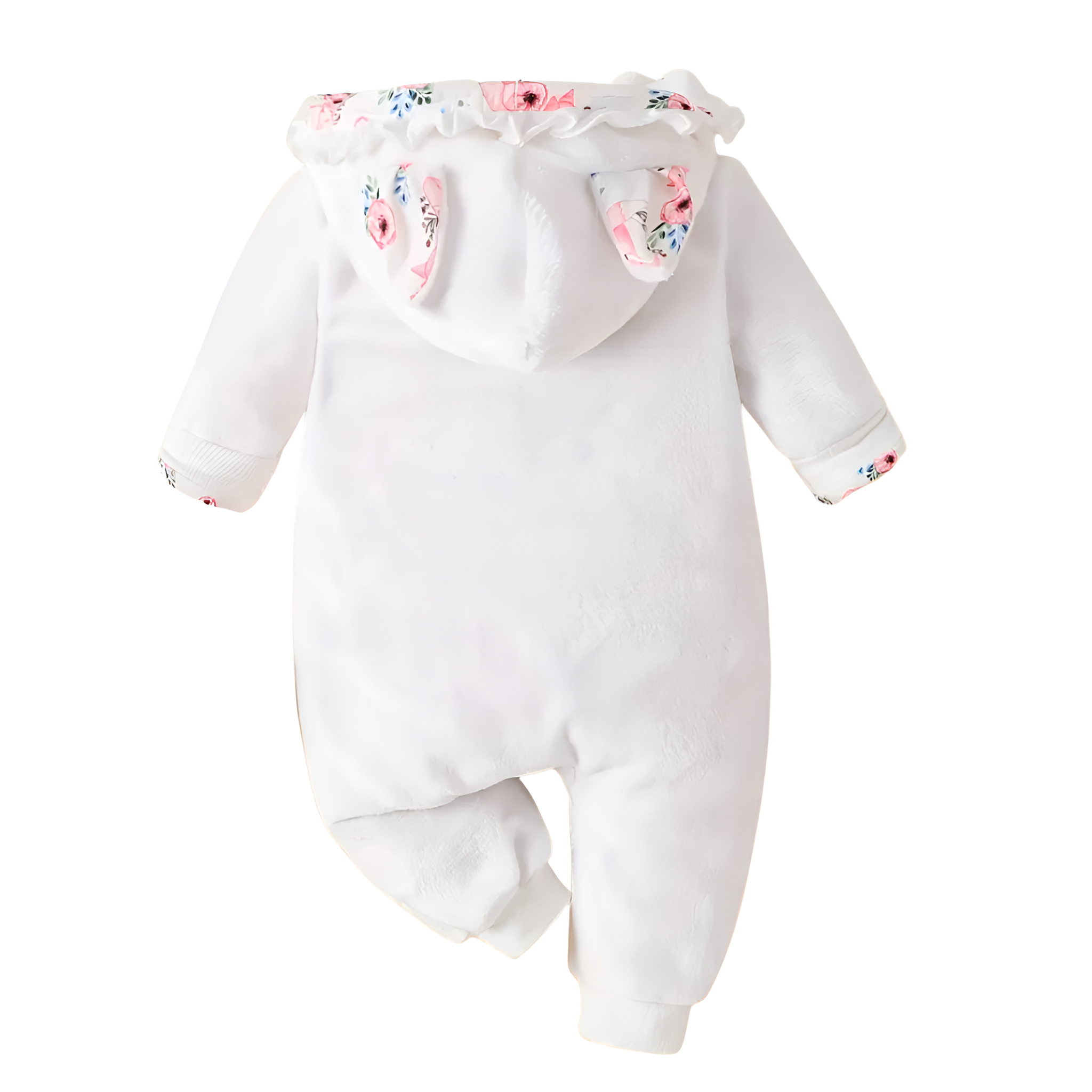 Little Fox Zipper Jumpsuit with Floral Lining