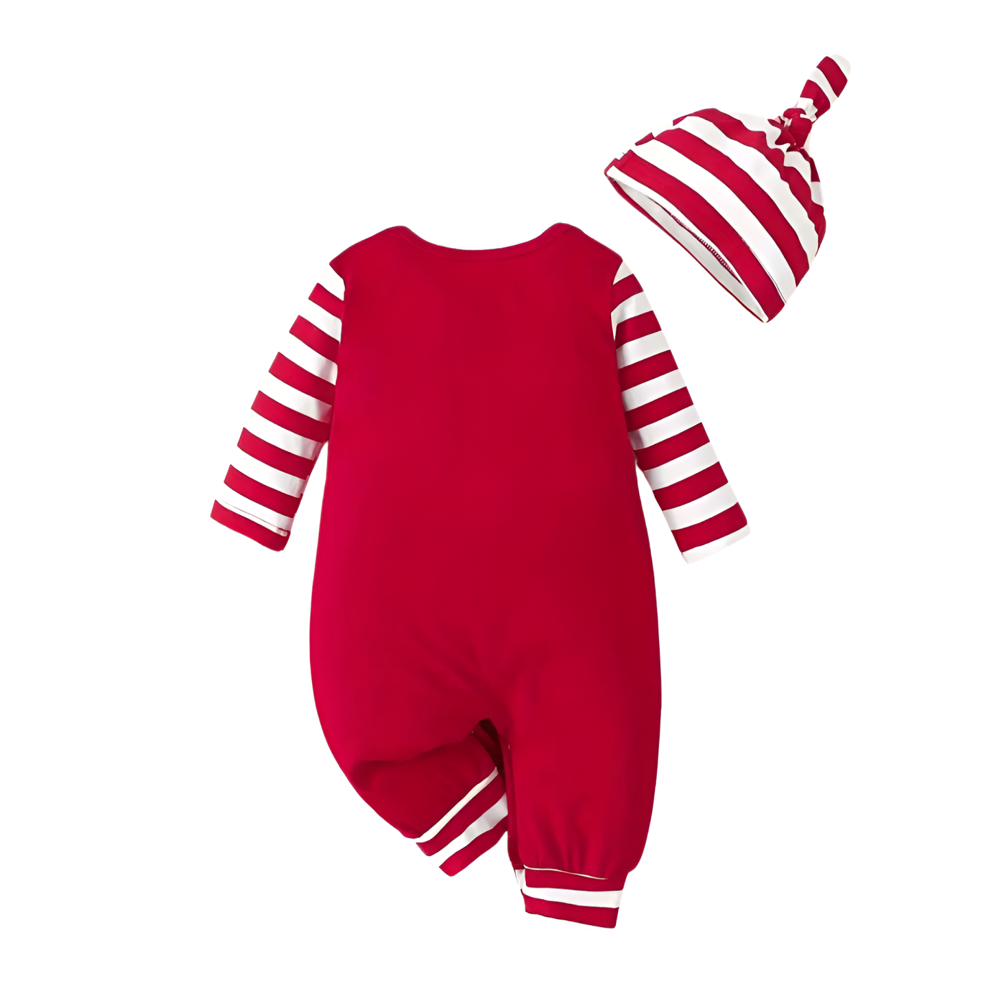 My First Christmas Printed Onesie Stripe Holiday Romper