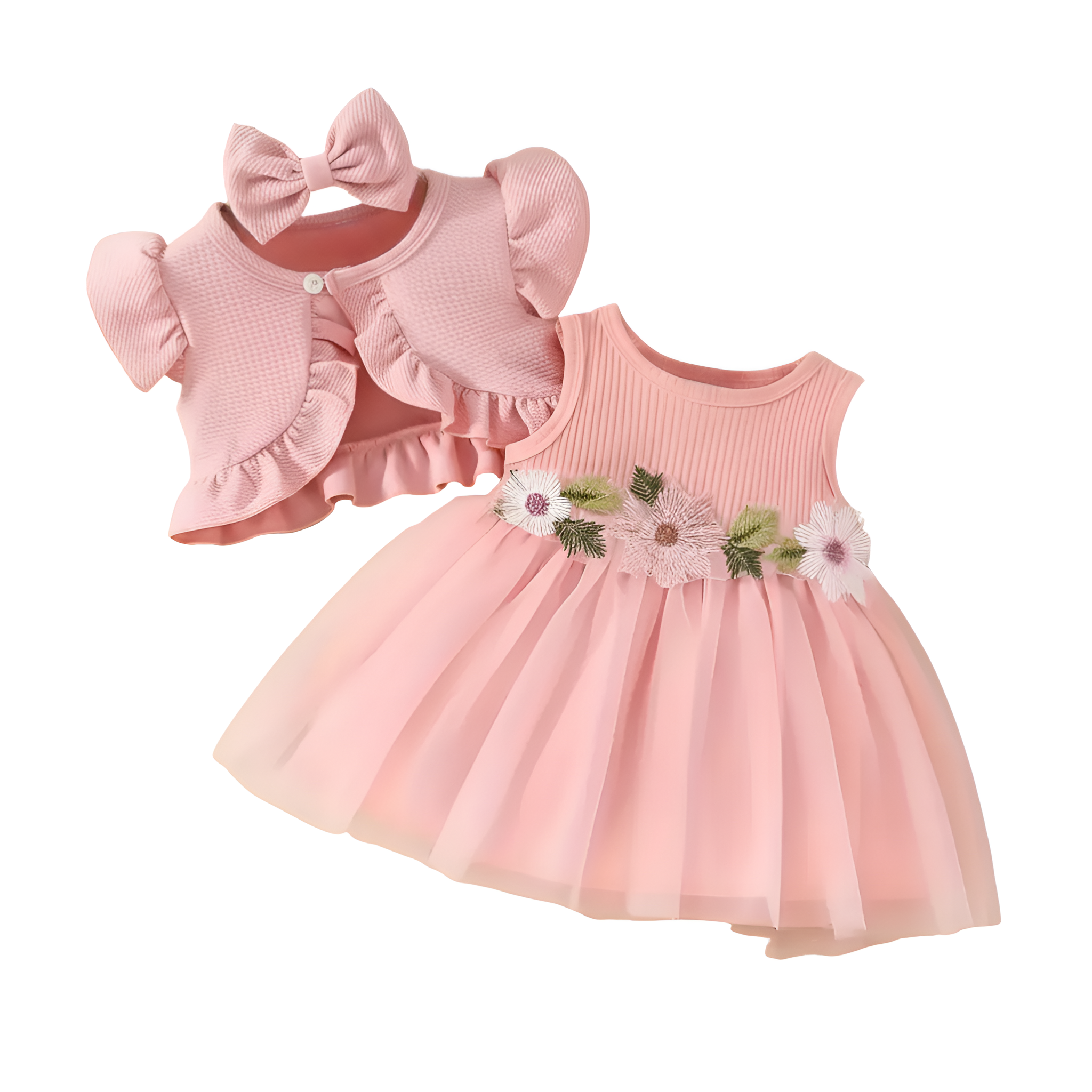 Summer Style Baby Girl Waist Flower Vest Dress