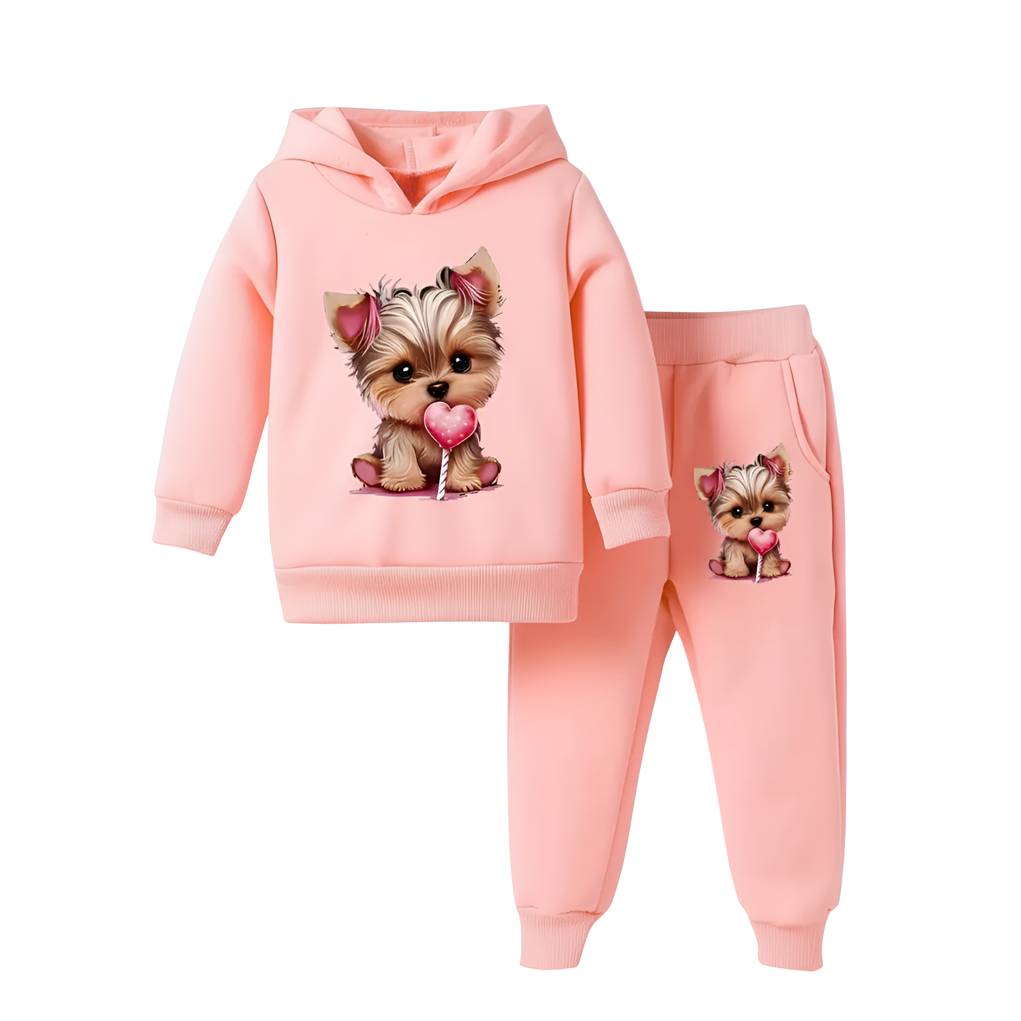 Spring And Autumn Baby Cartoon Print Hooded Fleece Long Sleeve Sweatshirt