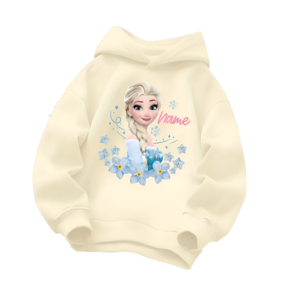 Princess Elsa Printed Girls Casual Hoodie