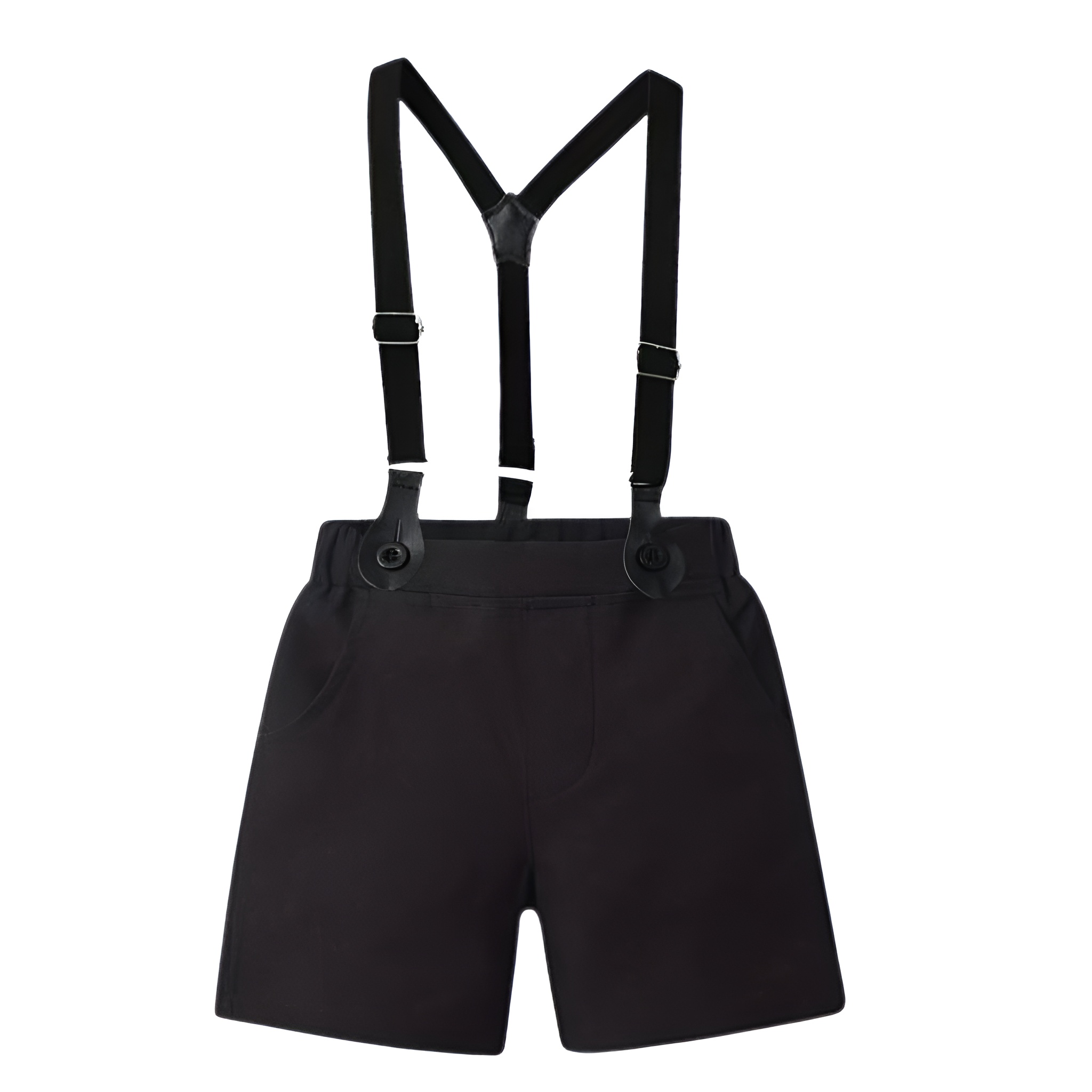 2 Piece Of Summer Gentleman Suit With Shirt And Shorts Set For Boys