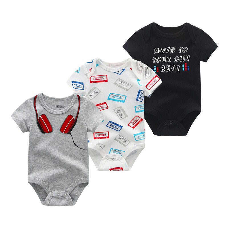 3Pcs Baby Cartoon Clothing Bodysuits-Children Cloth Shop