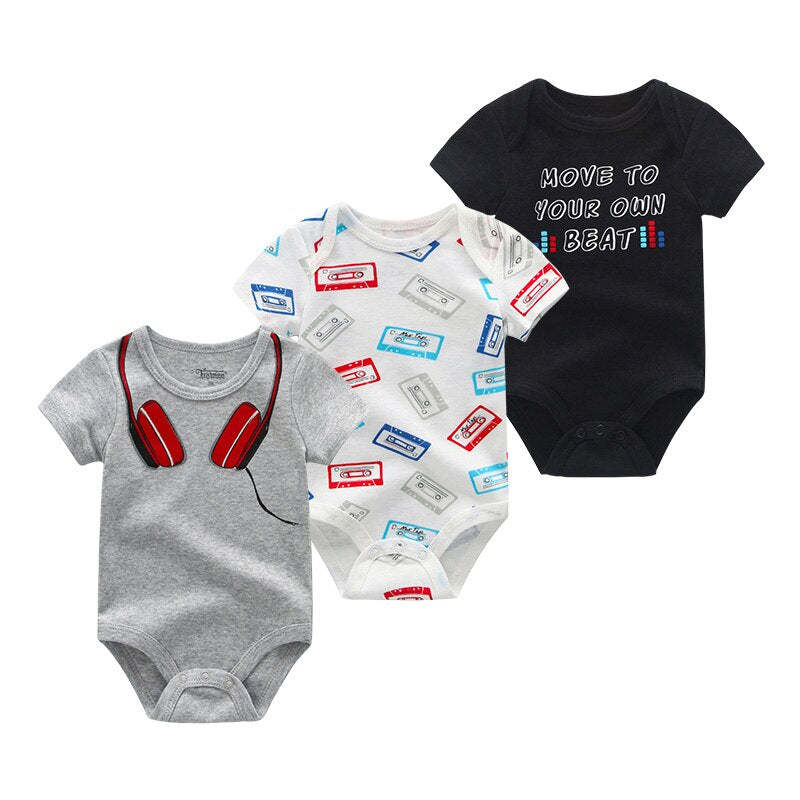 3Pcs Baby Cartoon Clothing Bodysuits-Children Cloth Shop