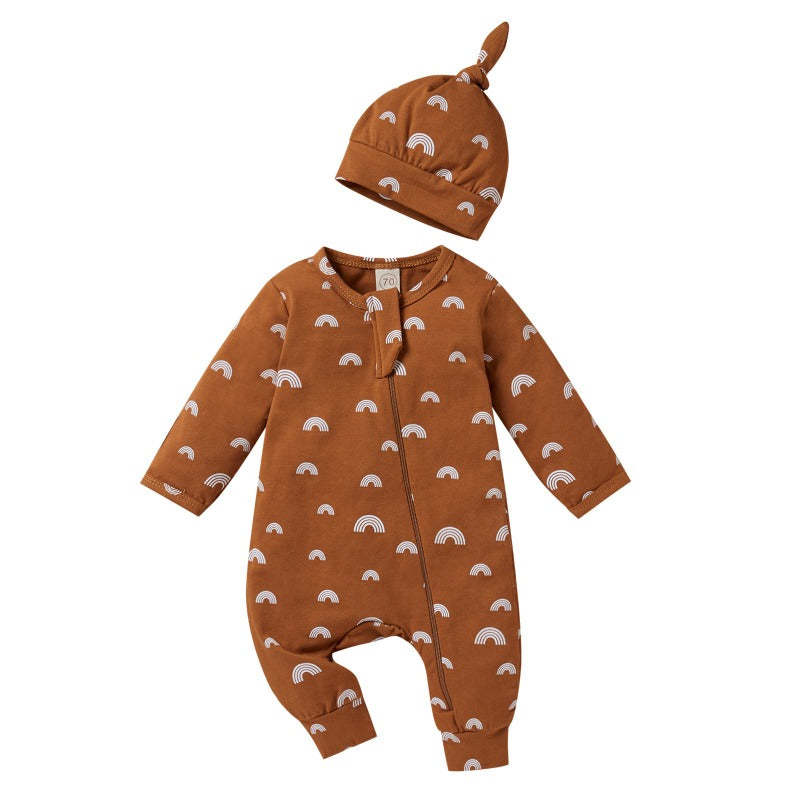 Rainbow Print Zipper Baby Romper Jumpsuit-Children Cloth Shop