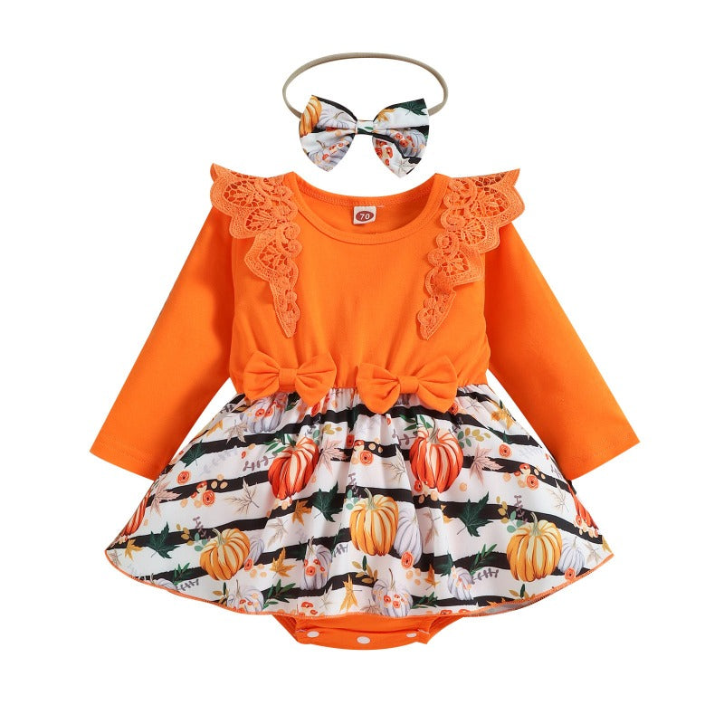 Halloween Pumpkin Newborn Baby Romper Bodysuit-Children Cloth Shop