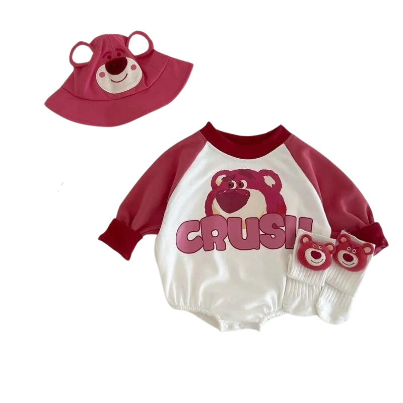 Bear Cartoon Design Cozy Toddler Bodysuit-Children Cloth Shop