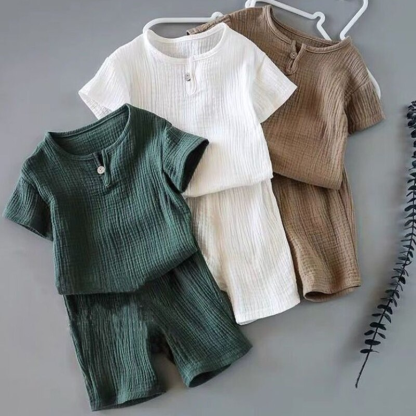 The Simple Linen T-Shirt Set-Children Cloth Shop