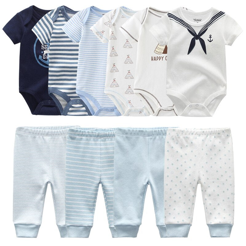 Baby 6Pc Bodysuit & 4 Pc Pant Set-Children Cloth Shop
