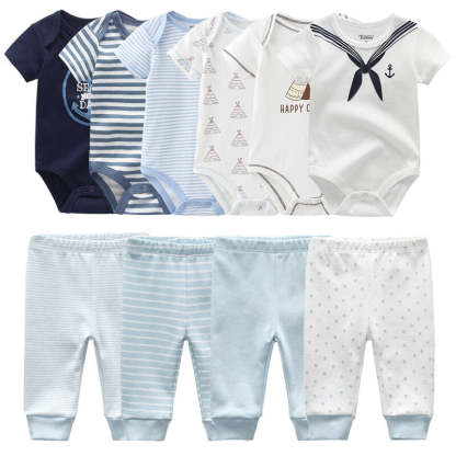 Baby 6Pc Bodysuit & 4 Pc Pant Set-Children Cloth Shop