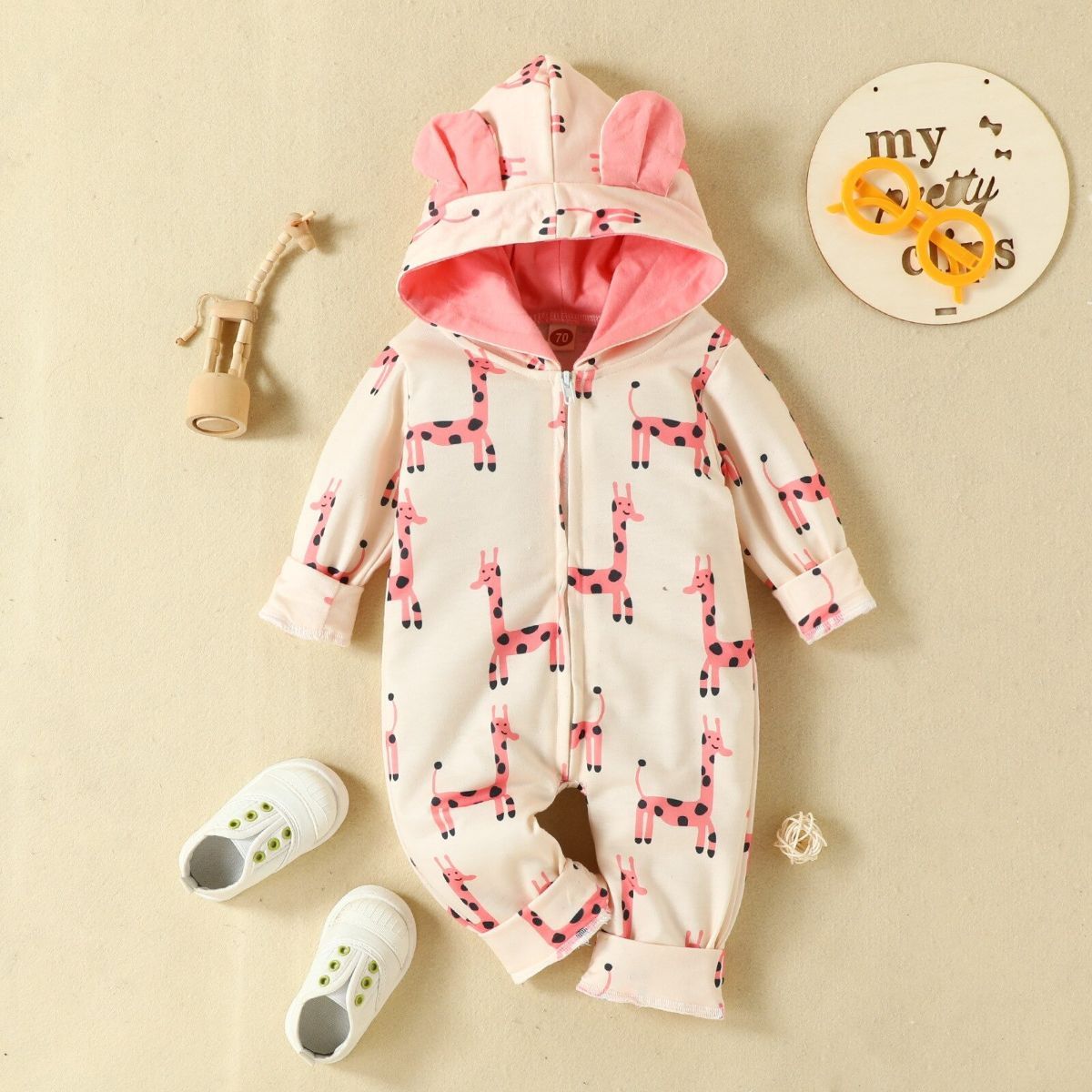 Giraffe Print Winter Jumpsuit For Baby-Children Cloth Shop