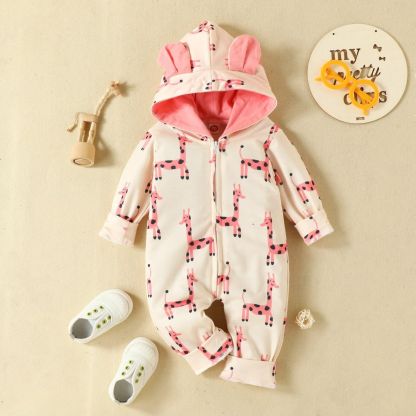 Giraffe Print Winter Jumpsuit For Baby-Children Cloth Shop