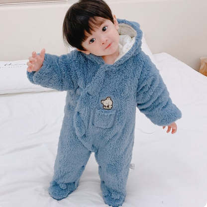 Thick Hooded Romper For Newborn Baby-Children Cloth Shop