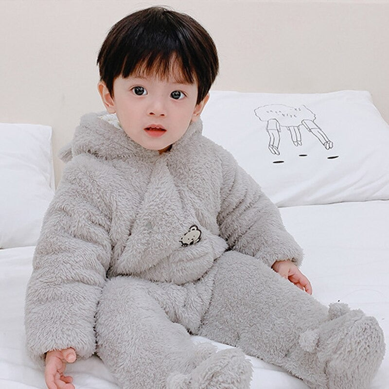 Thick Hooded Romper For Newborn Baby-Children Cloth Shop