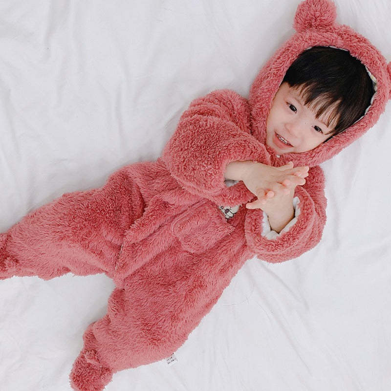 Thick Hooded Romper For Newborn Baby-Children Cloth Shop