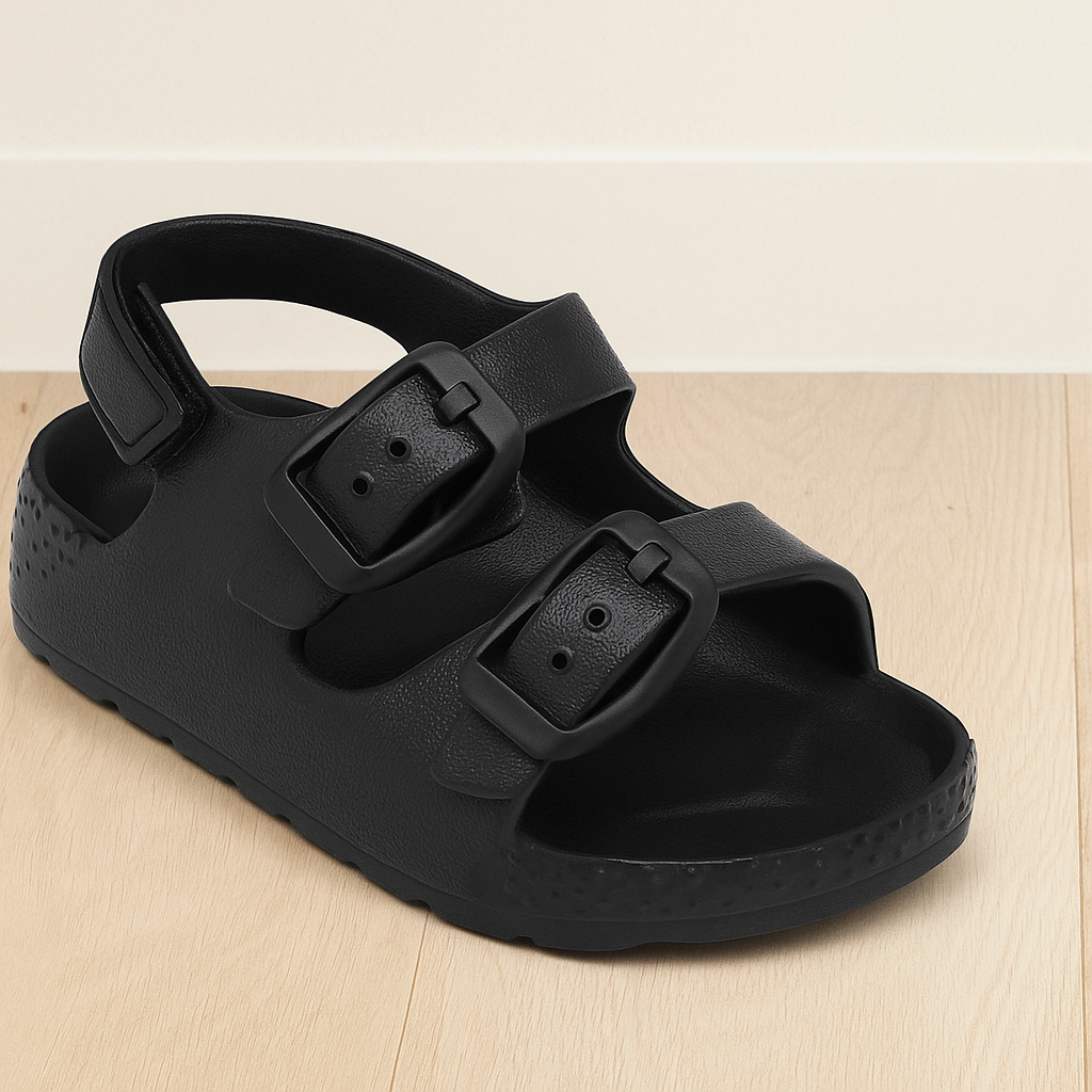 Double Buckle Children Adjustable Back Strap Water Sandal For Toddler Boys Girls