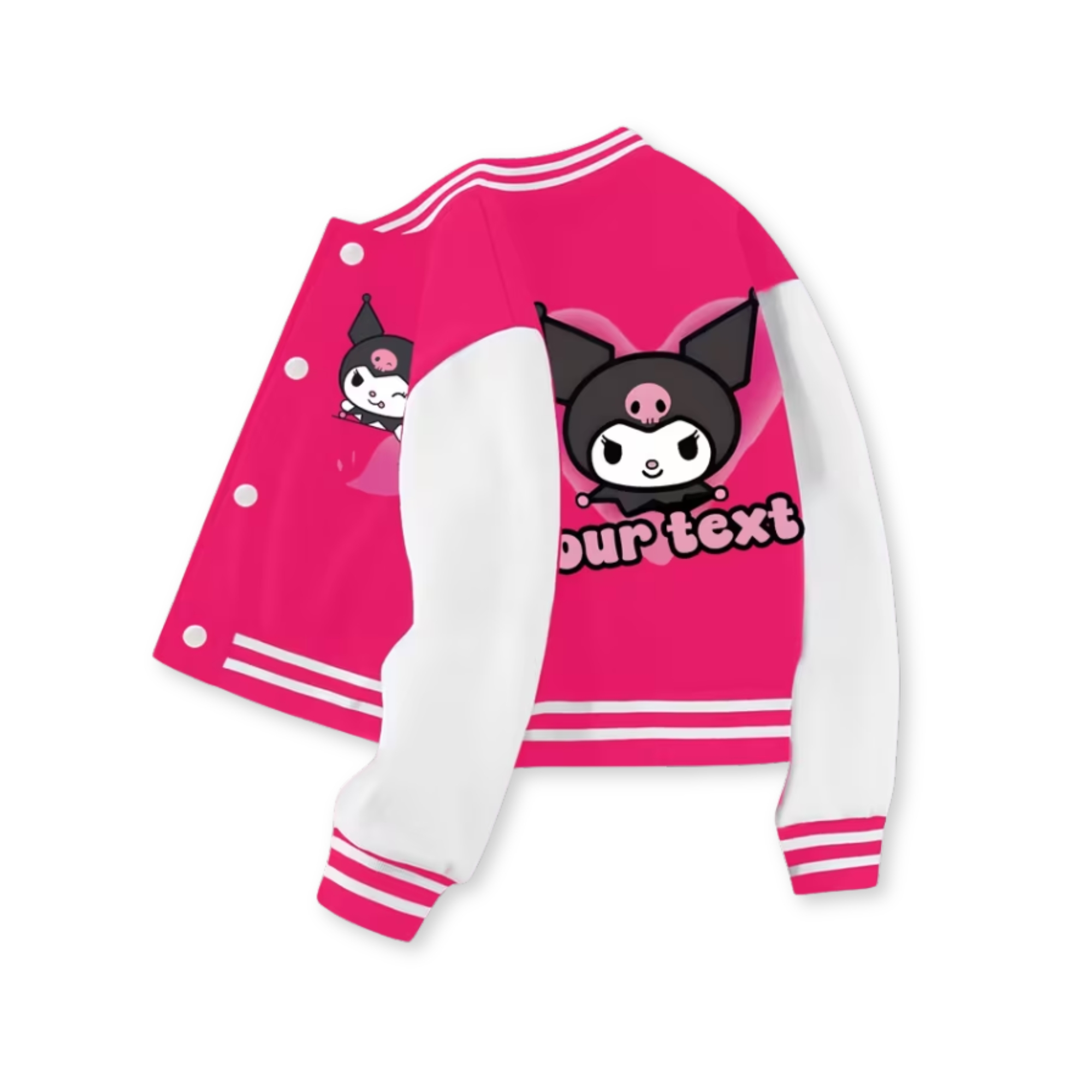 Stylish Kuromi Themed Baseball Jacket For Girls 