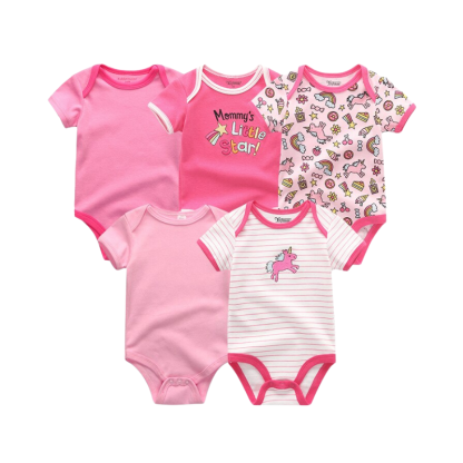 5Pcs Newborn Baby Bodysuit-Children Cloth Shop