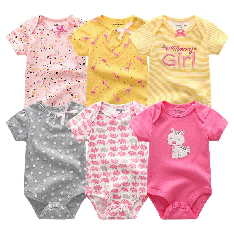 Multicolor Short Sleeve Unisex Baby Rompers-Children Cloth Shop