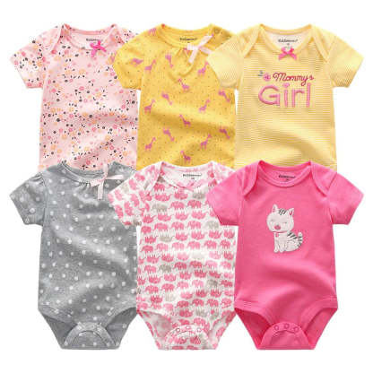 Multicolor Short Sleeve Unisex Baby Rompers-Children Cloth Shop
