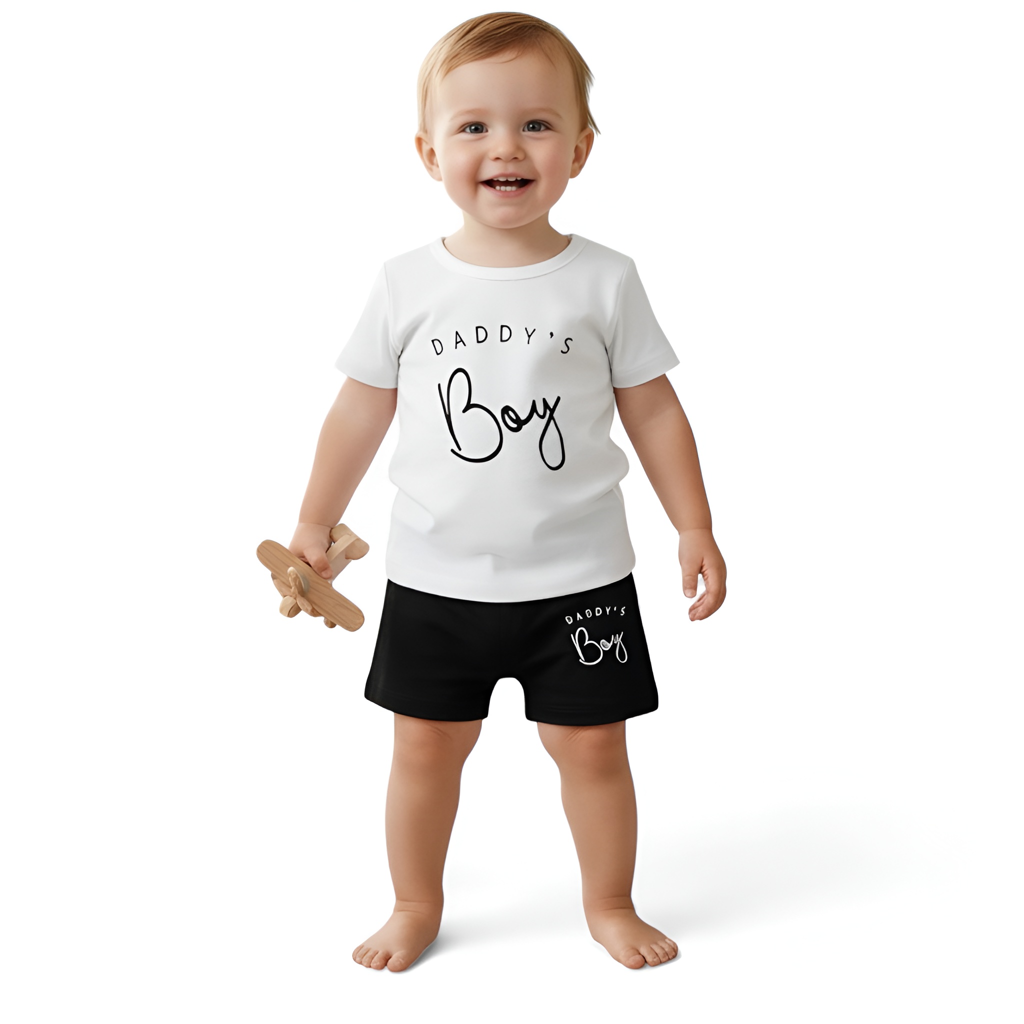 Letter Printed Short Sleeved Tops And Shorts