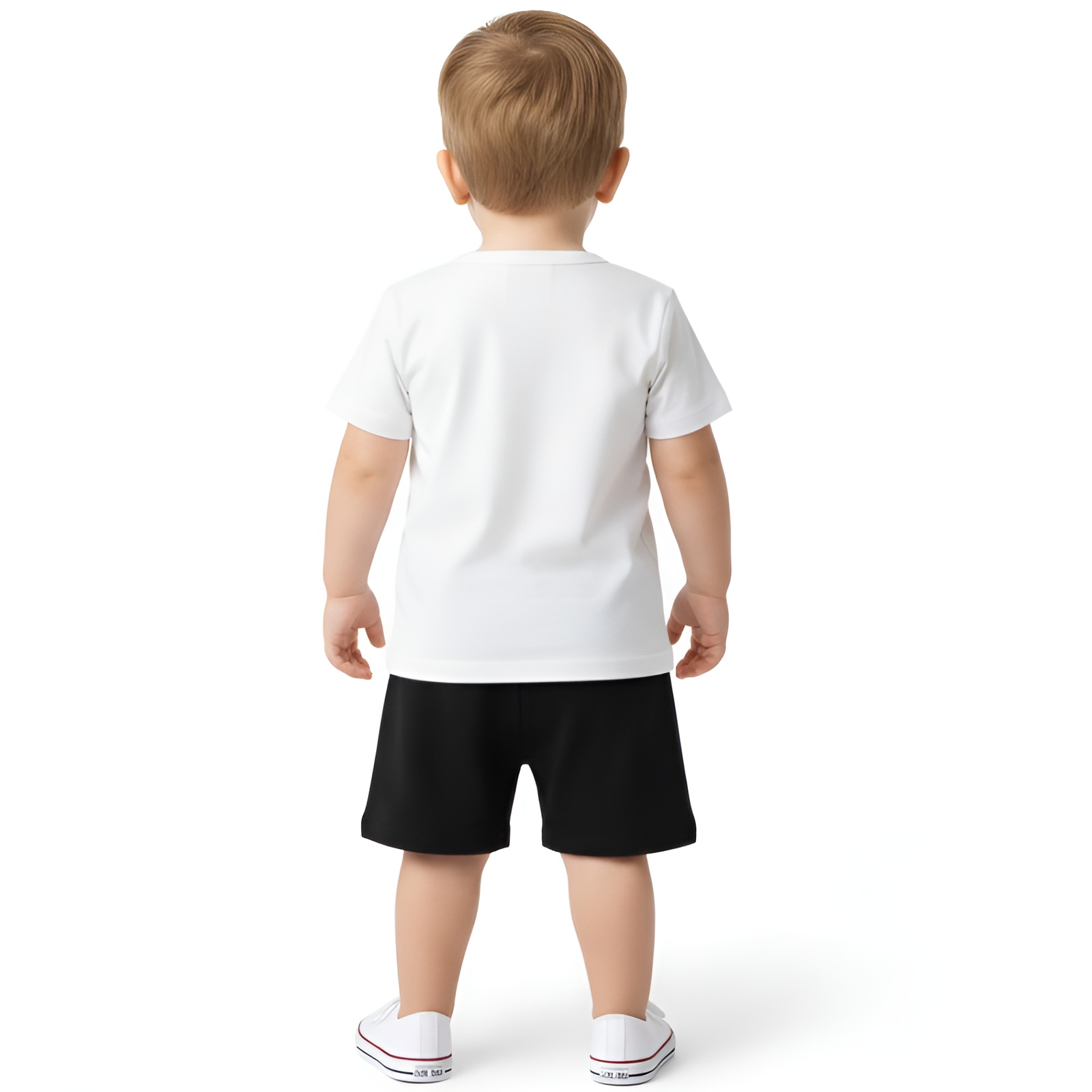 Boy Cartoon Tiger Print Short Sleeved Top and Shorts Two Piece Set