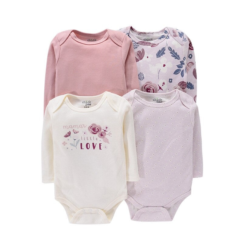 4Pc Newborn Baby Long Sleeve Jumpsuits-Children Cloth Shop